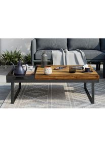 Ambia Garden Loungetisch, Schwarz, Akaziefarben, Holz, Metall, Akazie, massiv, rechteckig, 105x32x70 cm, Gartenm&ouml;bel, Loungem&ouml;bel, Lounge-Serien