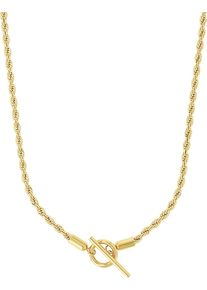 Charm-Kette Amor "Kordelkettengliederung", gold (gelbgoldfarben), Halsketten, Damen, Edelstahl, L: 45 B: 3mm, Charm-Kette, B:3mm