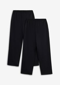 bonprix Pantaloni de jogging largi din bumbac moale organic (set/2 perechi ), negru, 134