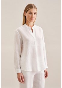 Klassische Bluse Seidensticker "Schwarze Rose", Damen, Gr. XXL (44), wei&szlig;, 100% Leinen, unifarben, regular fit, ohne Ausschnitt, Blusen Klassische Bluse, Tunika Garnf&auml;rber