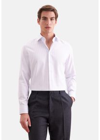Businesshemd Seidensticker "Schwarze Rose", Herren, Gr. XXL (46), normale &Auml;rmell&auml;ngen, blau, 100% Baumwolle, gestreift, tailored fit, 2-Knopf-Manschette, Hemden Businesshemd, Shaped 1/1 Kentkragen Gestreift