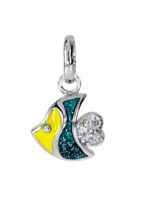 Kettenanh&auml;nger OSTSEE-SCHMUCK "OSTSEE-SCHMUCK Anh&auml;nger kleiner Fisch Anh&auml;nger kleiner Fisch", gr&uuml;n (wei&szlig;, neutral), Schmuckanh&auml;nger, Damen, 16 x 9mm, Silber 925 (Sterlingsilber), 0,7 g, Kettenanh&auml;nger