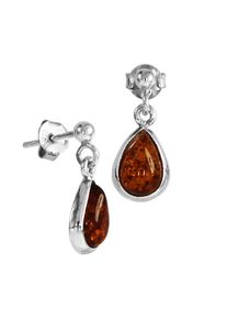 Paar Ohrh&auml;nger OSTSEE-SCHMUCK "OSTSEE-SCHMUCK Ohrh&auml;nger Classic 9 x 6 mm", braun (wei&szlig;, neutral), Ohrringe, Damen, 15x6mm, Silber 925 (Sterlingsilber), Paar Ohrh&auml;nger