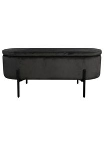 Mid.you , Schwarz , Metall, Textil , 95x42x37.5 cm , Stoffauswahl, Truhe im Sitz ,
