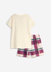 bonprix Pijama cu pantaloni scurți din bumbac organic 100%, bej, 128/134