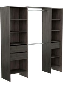 Garderobenschrank Demeyere Group "MIAMI Schranckinneneinrichtung vergr&ouml;sserbar", eich waterford, B:191,8cm H:204,5cm T:50cm, Holzwerkstoff, Schr&auml;nke, Garderobenschrank, bis zu einer Breite von 190 cm erweiterbar