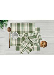 Stoffserviette OTTO HOME "Candise", gr&uuml;n, B:50cm L:50cm, Obermaterial: 100% Polyester, Servietten, Stoffserviette, Check Muster