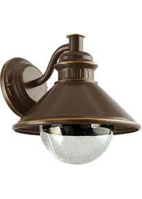 Eglo Wandleuchte "Albacete Au&szlig;enlampe IP44 spritzwassergesch&uuml;tzt, E27, Wandlampe, Lampe", braun, 1, H: 25,5cm, 1 Stk., Leuchten, Wand-/Deckenleuchte - L26,5 x H25,5 x AL28 cm - braun, kupfer, Wandleuchte