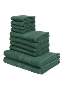 Handtuch Set OTTO HOME "Vanessa, 10-tlg Handtuch-Set, weich, in Standard- und Premium-Qualit&auml;t", gr&uuml;n (olivgr&uuml;n), 10 tlg., Standard (420g/m&sup2;), Walkfrottee, Walkfrottee, Obermaterial: 100% Baumwolle, Handtuch-Sets, Handtuch Set, 100% Baumwolle, Duscht&uuml;cher, Handt&uuml;cher, G&auml;stet&uuml;cher, mit Bord&uuml;re