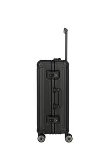 Hartschalen-Trolley Travelite "NEXT Trunk Reisekoffer Aluminium", Damen, Gr. B/H/T: 47cm x 67cm x 26cm 69 l, schwarz, Aluminium, Koffer Hartschalen-Trolley, Koffer, mit extra gro&szlig;em Stauraum und stabilem Rahmen