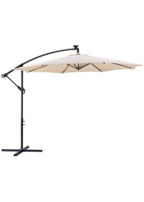 Ambia Garden Ampelschirm, Anthrazit, Beige, Textil, 245 cm, LED-Beleuchtung, Sonnenschutz, Sonnenschirme
