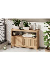 Ambia Garden Gartenkommode, Akaziefarben, Holz, Akazie, massiv, 1 F&auml;cher, 110x75x35 cm, f&uuml;r den Au&szlig;enbereich geeignet, Gartenzubeh&ouml;r, Kissenboxen