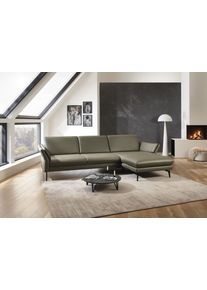 Ecksofa DIE PLANBAR "PN-EM23050, L-Form, Breite 289 cm", gr&uuml;n (torro olive), B:289cm T:180cm, Sofas, Ecksofa, Optional mit Echtleder-R&uuml;cken, Kopfst&uuml;tze, Sitz- und Armverstellung