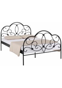 Home Affaire, Metallbett &raquo;TOPSELLER!&laquo; mit aufwendiger Verzierung, romantischer Stil, schwarz, Liegefl&auml;che L&auml;nge Breite: 200 cm x 140 cm