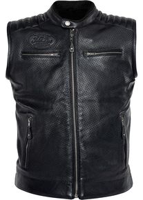 John Doe Storm, leather vest perforated , color: Black , size: 5XL