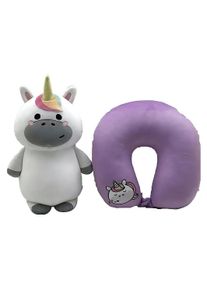 Sombo Reisekissen Einhorn, Reisekissen, Grau, Weiss, Violett