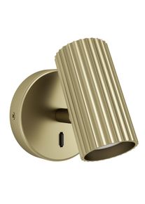 Eglo Wandleuchte "PORTILLO Wandlampe - Alu, Stahl - GU10 - 1X5W - IP20", messing, matt, 1, H: 11cm, 1 Stk., Leuchten, Wandstrahler, Wandspot, Wohnzimmer, Flur, L10,5 x H11 x AL12,5 cm, Wandleuchte