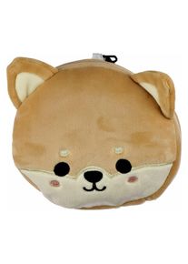 Puckator Relaxeazzz Pl&uuml;sch Shiba Inu Hund, Reisekissen, Braun, Weiss, Schwarz