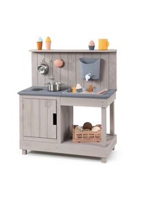 Muddy Buddy Matschk&uuml;che, Hellgrau, Holz, 40x90x80 cm, Fsc, EN 71, Europ&auml;ischer Sicherheitsstandard, mit Holzschutz vorbehandelt, Spielzeug, Holzspielzeug
