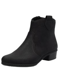 Rieker, Damen, Westernstiefelette , Stiefelette, Cowboyboots, Blockabsatz, mit Innenrei&szlig;verschluss, schwarz, 38, Stiefelette mit Anziehlasche - im 