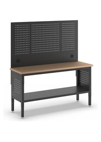 Werkbank BLACKLINE, ohne Unterbauschrank, mit Lochwand, Plattenbreite 1829 mm