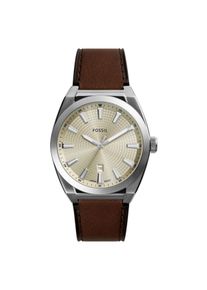 Fossil, Armbanduhr, Everett, Silber, Gold, Braun, Beige, (Analoguhr, 42 mm)