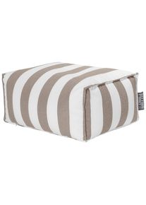 Outdoorsitzsack, Wei&szlig;, Taupe, Textil, Streifen, 100 l, F&uuml;llung: Polystyrol, 65x35x55 cm, Outdoor, Rei&szlig;verschluss, Wohnzimmer, Sessel, Sitzs&auml;cke, Kindersitzs&auml;cke