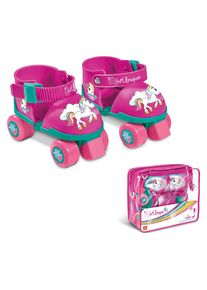 Mondo, Unisex, Rollschuhe, Unicorn mit Schutzset (22, 23, 24, 25, 26, 27, 28, 29), Rosa, Mehrfarbig
