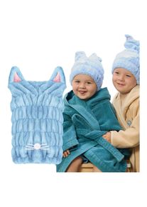GLOV, F&ouml;hn, Hair Drying Turban For Children Blue