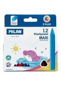 Milan, Malstifte, Maxi Plastipastel Wachsmalstifte 12 Farben (12x)