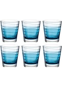 Whiskyglas Leonardo "VARIO STRUTTURA", blau, H:9cm &Oslash;:8,3cm, Glas, Trinkgef&auml;&szlig;e, Whiskyglas, 250 ml, 6-teilig