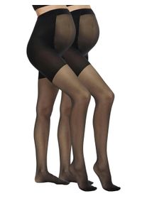 Umstandsstrumpfhose MAMALICIOUS "MLSABRINA SUPPORT PANTYHOSE 30DEN 2-P NO", Damen, Gr. S, schwarz (schwarz pack:schwarz), Obermaterial: 85% Polyamid, 15% Elasthan, unifarben, elastisch, Strumpfhosen Umstandsstrumpfhose, Materialmix, eng anliegend
