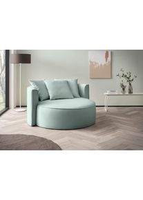 XXL-Sessel "ISALIE Samtoptik, Lesesessel, Loveseat, inklusive Zierkissen", gr&uuml;n (gr&uuml;ngrau), B:153cm H:98cm T:145cm, LeGer Home by Lena Gercke, Sessel, XXL-Sessel, extra gro&szlig;e Sitzfl&auml;che, optional mit Hocker, 3 Bezugsstoffe