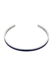 Armband MARC LAUDER "MBA06LS", blau (dunkelblau), Armb&auml;nder, Herren, Innendurchmesser 6cm, Edelstahl Leder, Edelstahl, Leder, Armband