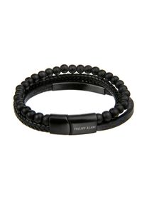 Armband PHILIPP BLANC "PBA05BB", schwarz, Armb&auml;nder, Herren, 21cm, Leder, Armband