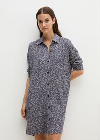 Marc O'Polo Nachthemd MARC O'POLO, Damen, Gr. XS, N-Gr, blau grau, flower print, Jersey, Obermaterial: 92% Modal, 8% Elasthan, Kleider Nachthemd