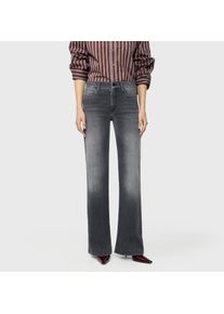 Weite Jeans MAC "Dream Wide authentic", Damen, Gr. 46, L&auml;nge 30, soft grau, Denim/Jeans, Obermaterial: 91% Baumwolle, 5% Polyester, 4% Elasthan, straight fit lang, Jeans Weite Jeans, mit formendem Shaping-Effekt