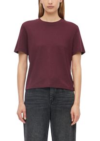 T-Shirt s.Oliver, Damen, Gr. 38, rot (burgundy), Jersey, Obermaterial: 100% Baumwolle, unifarben, gerade h&uuml;ftbedeckend, Rundhals, abgesteppte Kante, 20_2_7_Shirts T-Shirt, Sommershirt unifarben