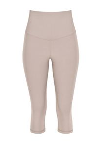 Leggings WINSHAPE "3/4 Functional Comfort HWL217C", Damen, Gr. XL, Normalgr&ouml;&szlig;en, cappuccino, 85% Polyester, 15% Elasthan, Hosen Leggings, mit V-Shape Applikation und Core-Bund