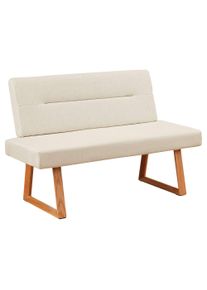 Essbank OTTO HOME "Mellio", beige (creme, eichefarben), B:140cm H:82cm T:62cm, Stoff, Sitzb&auml;nke, Essbank, Beine aus massiver Eiche, pflegeleichtem Webstoff Bezug, Breite 140 cm