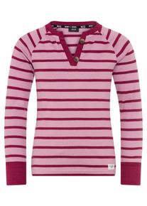 H.I.S. Langarmshirt H.I.S "Garngewirktes Ripp-Shirt", M&auml;dchen, Gr. 176/182, rosa geringe, Rippware, Obermaterial: 100% Baumwolle, geringelt, eng h&uuml;ftlang, V-Ausschnitt, Raglan&auml;rmel angesetztes B&uuml;ndchen, Shirts Langarmshirt, eng geschnitten, mit Raglan&auml;rmeln, hipp, f&uuml;r Alltag und Streetwear