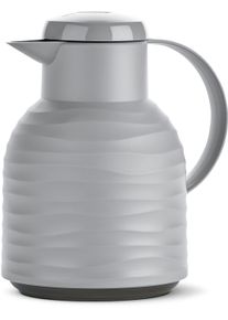 Isolierkanne Emsa "Samba Wave", beige (stone, grau), B:14,5cm H:21,7cm, Glas, Kunststoff, Kannen, Isolierkanne, Made in Germany, 12h warm/24h kalt, Quick-Press-Deckel, Glaskolben