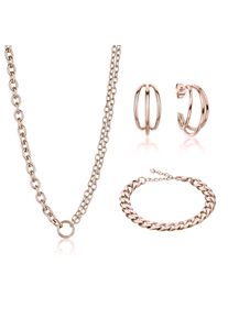 Schmuckset ISABELLA FORD "IS007R", rosa (ros&eacute;gold), Schmuck_Sets, Damen, 42cm / 18cm., Edelstahl, Schmuckset, 42 cm / 18 cm.
