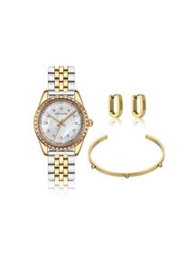 Quarzuhr MARC LAUDER "SMD8-1", gold, silber, Armbanduhren, Damen, Quarzuhr