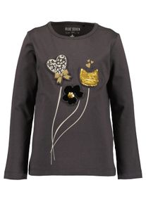Langarmshirt Blue Seven "Langarmshirt", M&auml;dchen, Gr. 134, 9960, anthrazit, 100% Baumwolle, normal, Rundhals, Shirts Langarmshirt
