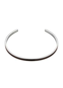 Armband MARC LAUDER "MBA06RS", schwarz braun, Armb&auml;nder, Herren, Innendurchmesser 6cm, Edelstahl Leder, Edelstahl, Leder, Armband