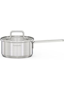 Kasserolle Hanseatic "DAILY", silber (silberfarben), H:8cm &Oslash;:16cm, T&ouml;pfe, Kasserolle, handfreundliche Griffe, Literskala, Glasdeckel, Induktion