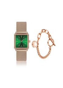 Quarzuhr ISABELLA FORD "SFD6-1", gr&uuml;n (ros&eacute;gold), Armbanduhren, Damen, Quarzuhr