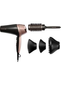 Haartrockner Remington "Curl & Straight Confidence (D5706)", pink (pink, grau, pink), HaartrocknerB:8,7cm H:30,7cm T:21,9cm, ABS, Kunststoff, Haartrockner, 2.200 Watt, Ionenpflege, inkl. Stylingd&uuml;se, Diffusor & Rundb&uuml;rste, B:8,7cm H:30,7cm T:21,9cm