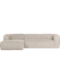 Ecksofa Woood "Bean Bezug Links mit hoher Sitzkomfort, H 73 x B 305 x T 96/175 cm", beige (natur), B:305cm H:73cm T:175cm, Sofas, Ecksofa, Ripsstoff, Tragkraft 400 kg, Gute Verschlei&szlig;festigkeit, pflegeleicht
